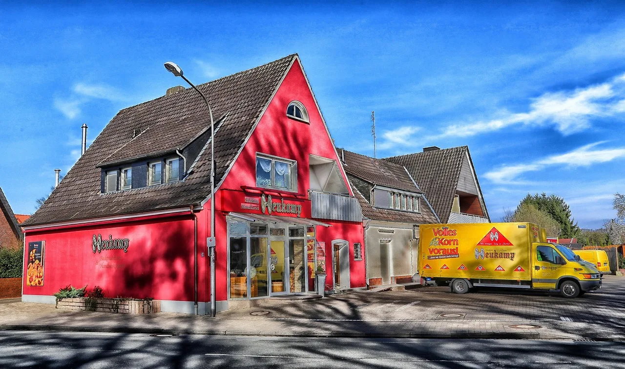 steinfurt, germany, bakery, truck, building, hdr, house, shop, architecture, blue shopping, blue shop, blue truck, North Rhine-Westphalia, Germany, Hörstel. How to assess bakery suppliers and delivery reliability